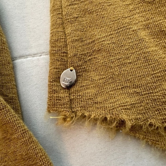 Scotch & Soda Top Womens XL Wool Ruffle Sleeve Raw Hem Minimalist Quiet Luxury - Picture 12 of 16